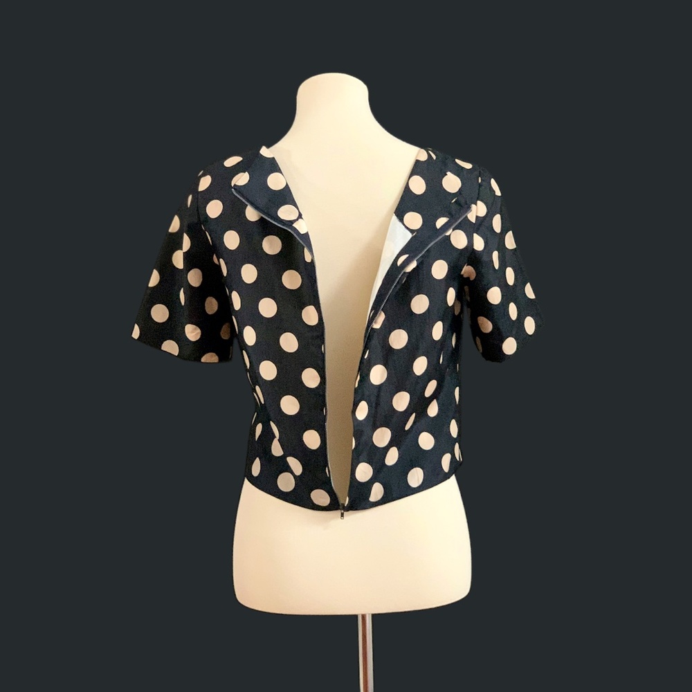 Vintage Silk Polka-Dot Crop Top | EXCELLENT! - Picture 4 of 9